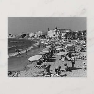 Vintage Frankrike Cannes, stranden Vykort