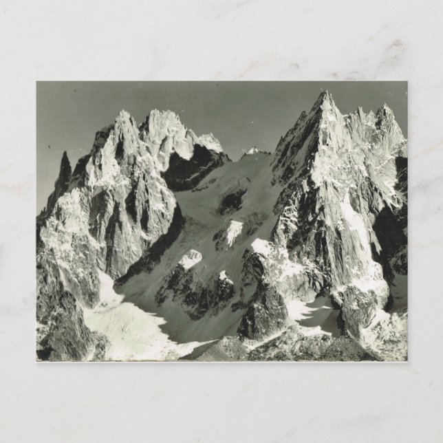 Vintage Frankrike, Chamonix, Mont Blanc Vykort (Framsida)