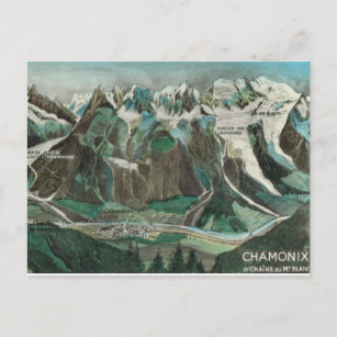 Vintage Frankrike, Chamonix, Mont Blanc Vykort
