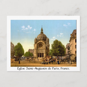 Vintage Frankrike, Église Saint-Augustin de Paris Vykort