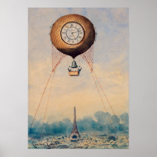 Vintage Frankrike Illustration Poster