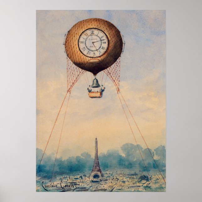 Vintage Frankrike Illustration Poster (Framsidan)