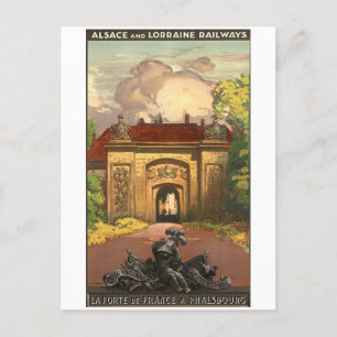 Vintage Frankrike järnväg Alsace-Lorraine Vykort