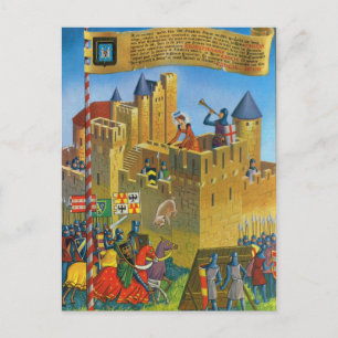 Vintage Frankrike Medieval Carcassonne Vykort