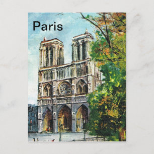 Vintage Frankrike, Notre Dame de Paris Vykort