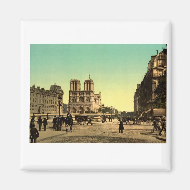 Vintage Frankrike, Notre Dame-katedralen, Paris Magnet (Framsidan)