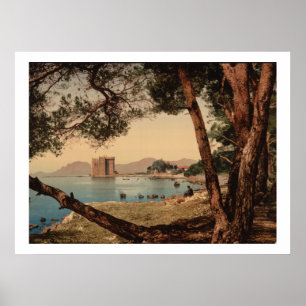 Vintage Frankrike, ön Saint-Honorat, Cannes Poster