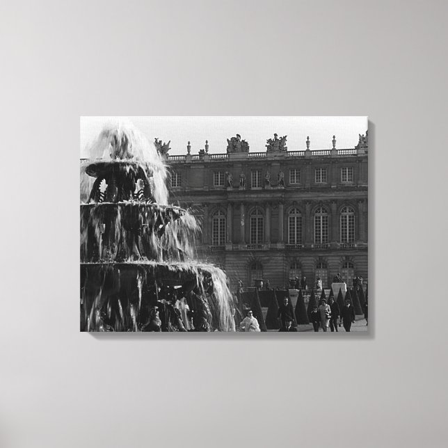 Vintage Frankrike palace Versailles Pyramid fontän Canvastryck (Framsida)