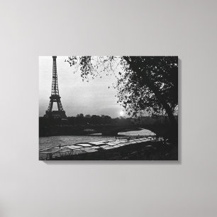 Vintage Frankrike Paris Eiffel torn sunset Canvastryck