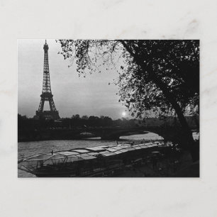 Vintage Frankrike Paris Eiffel torn sunset Vykort