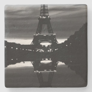 Vintage Frankrike Paris Eiffeltornet reflektion Stenunderlägg