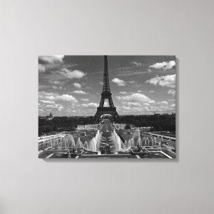 Vintage Frankrike Paris Fontaines Torn Eiffel Canvastryck