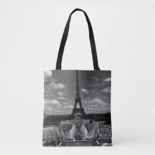 Vintage Frankrike Paris Fontaines Torn Eiffel Tygkasse