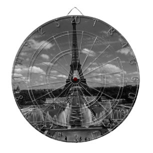 Vintage Frankrike Paris Fontäner Eiffeltornet Darttavla