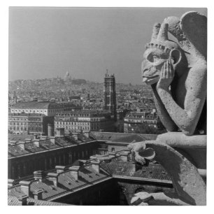 Vintage Frankrike Paris Notre Dame Cathedral think Kakelplatta