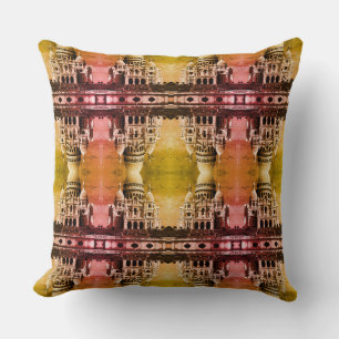 Vintage Frankrike Paris Sacre Coeur Basilica Throw Kudde