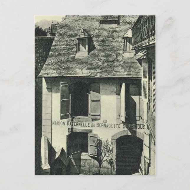 Vintage Frankrike, Saint Bernadettes födelseort Vykort (Framsida)