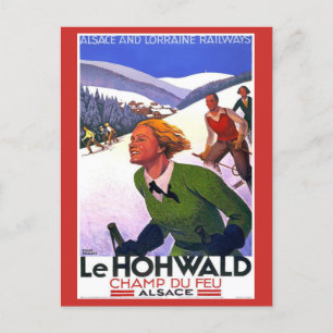 Vintage Frankrike Ski Alsace Lorraine Railway Trav Vykort