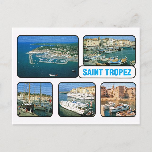 Vintage Frankrike St Tropez Vykort (Framsida)