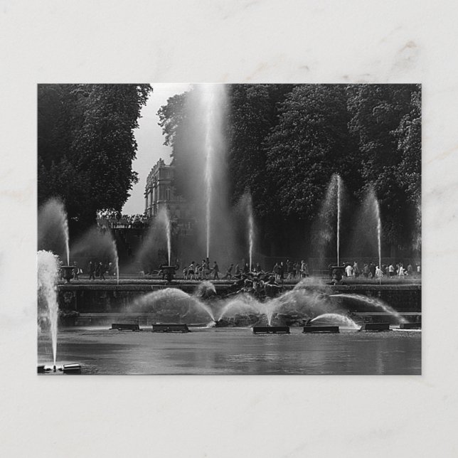 Vintage Frankrike Versailles palace neptune fontän Vykort (Framsida)