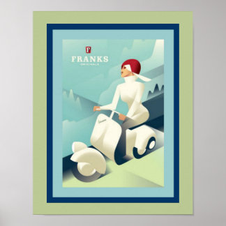Vintage Franks Scooter Reklamaffisch Poster