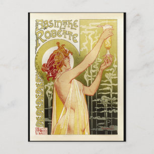 Vintage Fransk Absinthe Advertisement Vykort