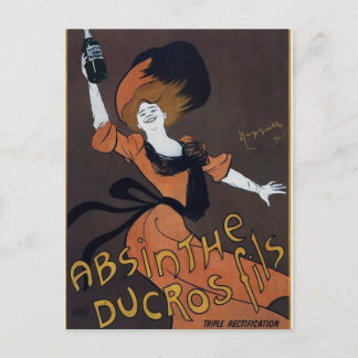 Vintage Fransk Absinthe Poster Vykort