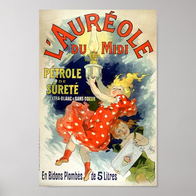 Vintage Fransk Advertising L'Aureole Du Midi 1893 Poster (Framsidan)