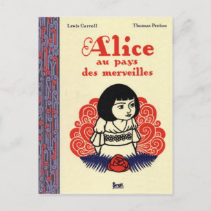 Vintage Fransk Alice i Wonderland Vykort