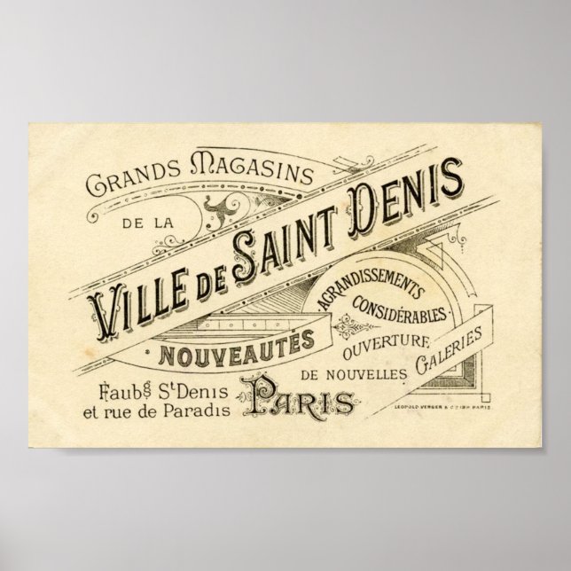 Vintage Fransk Annons 2 Poster (Framsidan)