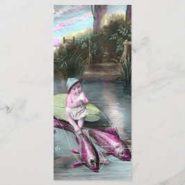 Vintage Fransk April-kort Meny