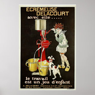 Vintage Fransk avgränsare Maskin AD Poster