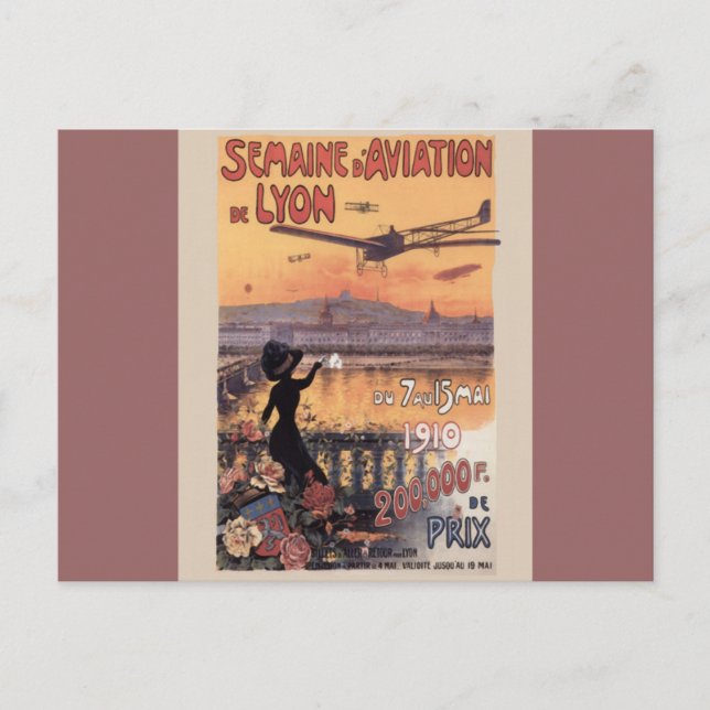 Vintage Fransk Aviation Vykort (Framsida)