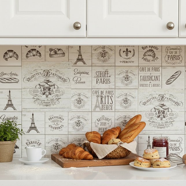 Vintage fransk-bageriskylt kakelplatta (Skapare uppladdad)