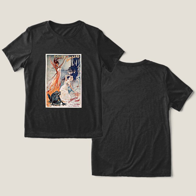 Vintage fransk balett affisch t shirt (Design fram och bak)