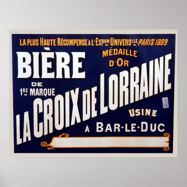 Vintage Fransk Beer Annons Poster (Framsidan)