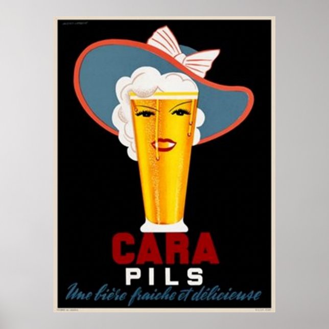 Vintage Fransk Beer Annons Poster (Framsidan)