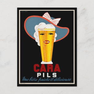 Vintage Fransk Beer Annons Vykort