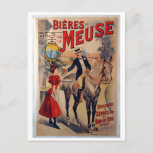 Vintage Fransk Beer Annons Vykort