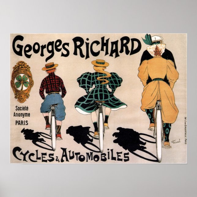Vintage Fransk Bicycle Annons Poster (Framsidan)