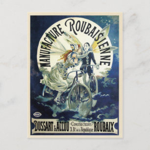 Vintage Fransk Bicycle Annons Vykort