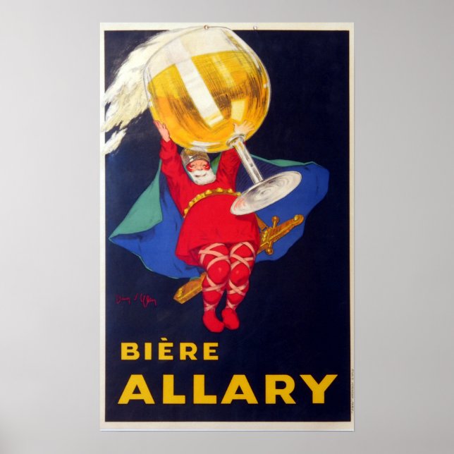 Vintage Fransk Biere Allary av Jean D'Ylen Poster (Framsidan)