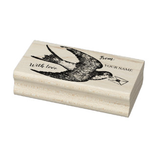 Vintage Fransk Bird med Brev Frimärke Stämpel