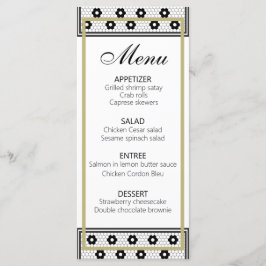 Vintage Fransk Bistro Black White Guld Meny