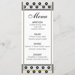 Vintage Fransk Bistro Black White Guld Meny
