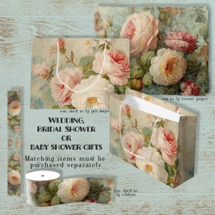 Vintage fransk blå rosa ros blomster bröllopsdusch