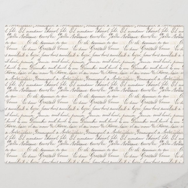 Vintage Fransk Bordeaux Jardin Handwrite (Framsida)