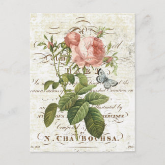 Vintage Fransk Botaniskt vykort ro