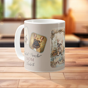 Vintage Fransk Bulldog 2 fotomall Hund Mamma Kaffemugg