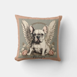 Vintage Fransk Bulldog AngelThrow Pillow Kudde